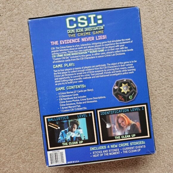 CSI: Crime Scene Investigation - 4 New Crime Stories - Board Game 2004 - Picture 8 of 12